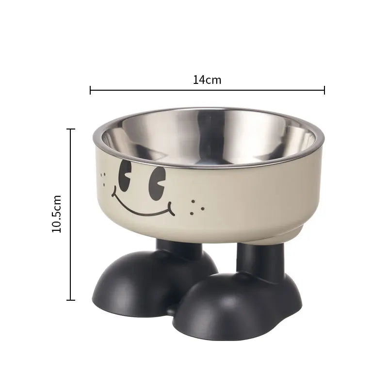 Stainless Steel Elevated Pet Bowl, Anti-Tip, High-Height Food and Water Dish