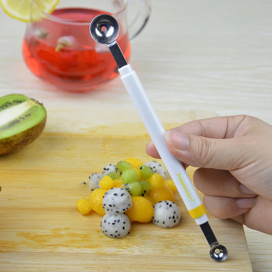 Mini Apple Ball Digger Melon Spoon Ice Cream Dig Scoop Stainless Steel Double-end Cooking