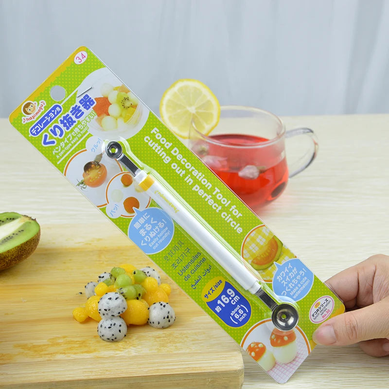 Mini Apple Ball Digger Melon Spoon Ice Cream Dig Scoop Stainless Steel Double-end Cooking