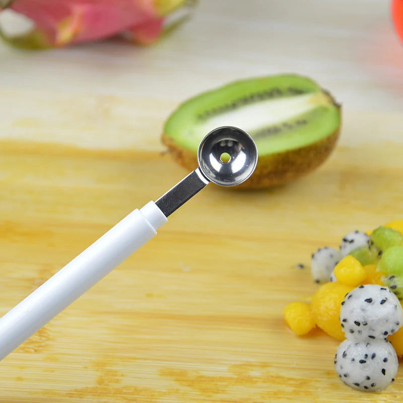 Mini Apple Ball Digger Melon Spoon Ice Cream Dig Scoop Stainless Steel Double-end Cooking