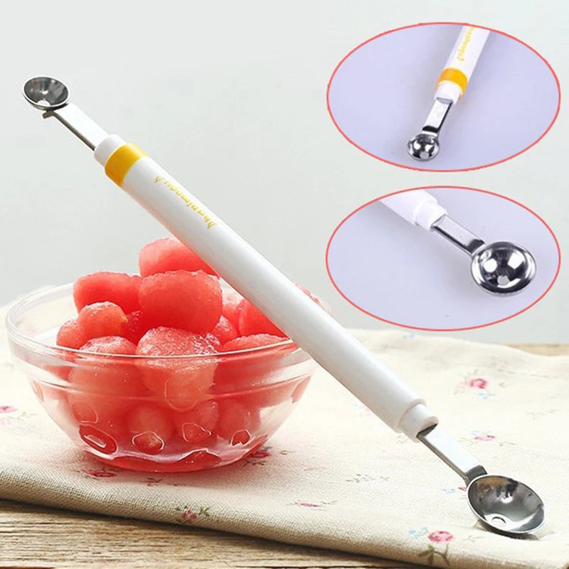 Mini Apple Ball Digger Melon Spoon Ice Cream Dig Scoop Stainless Steel Double-end Cooking