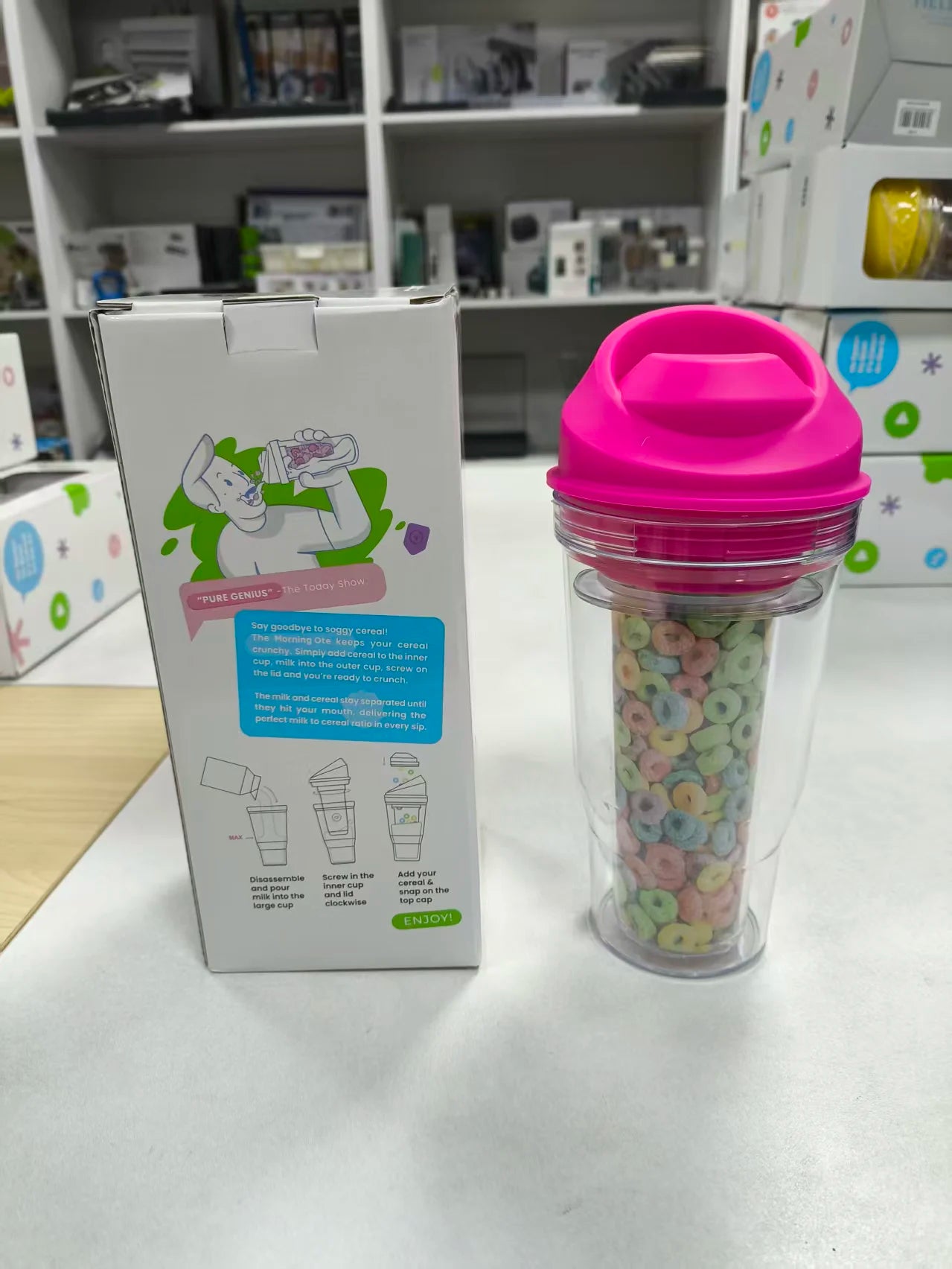 Creative Milk Tea Oatmeal Cup 2-in-1 Design, Portable Travel Cup, Convenient Water Bottle, Ideal Choice for Daily Use