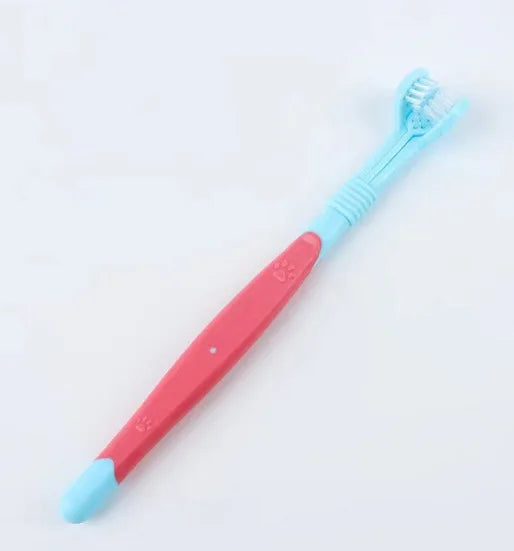 3-Sided Pet Toothbrush Dog Plastic Toothbrush Removing Bad Breath