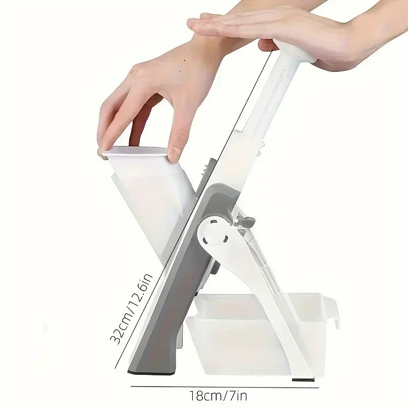 Adjustable Slicer, Vegetable Dicing, Stainless Steel Blade Kitchen Gadget, Manual Operation