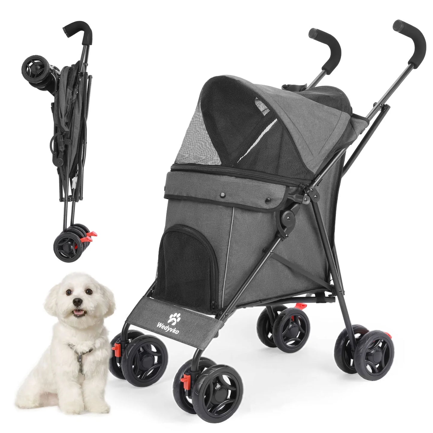 Pet Stroller Lightweight Folding Small and Medium-sized Outdoor Puppy Stroller