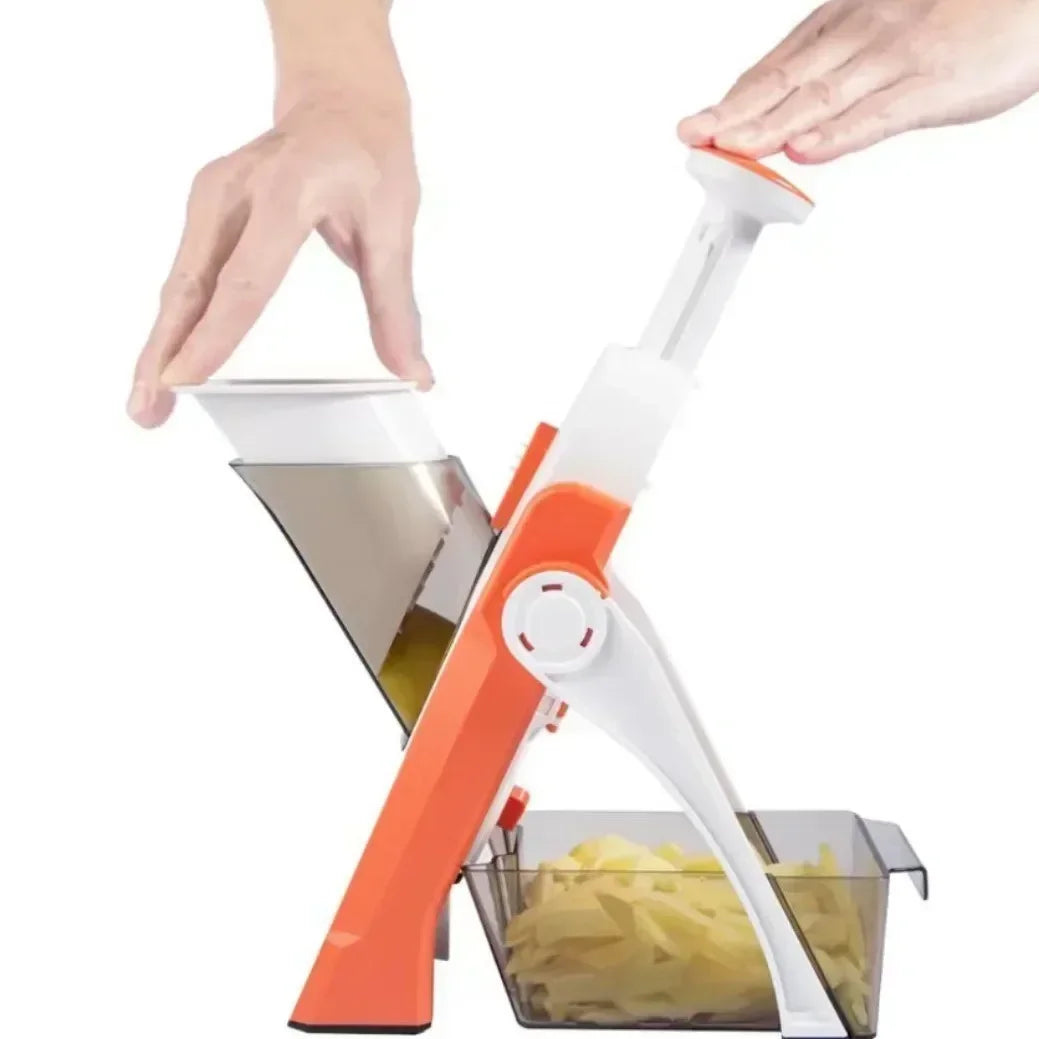Adjustable Slicer, Vegetable Dicing, Stainless Steel Blade Kitchen Gadget, Manual Operation