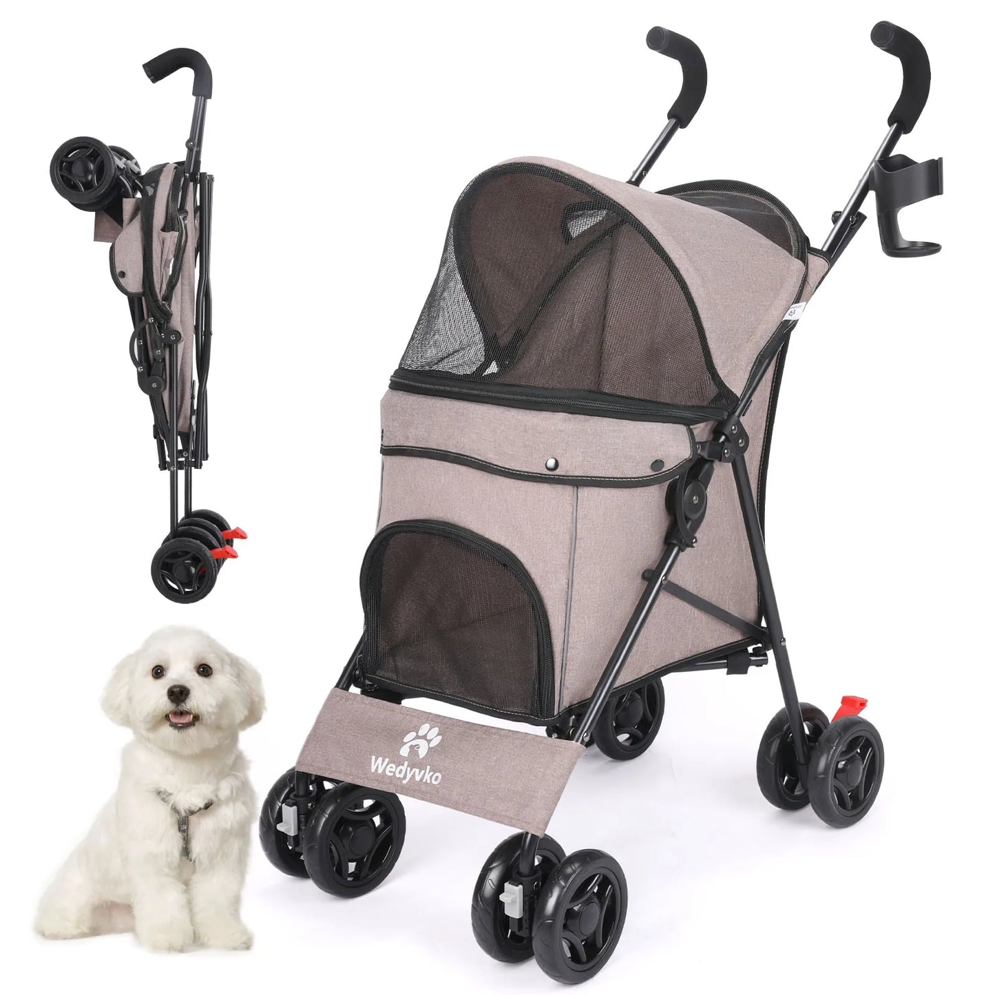 Pet Stroller Lightweight Folding Small and Medium-sized Outdoor Puppy Stroller