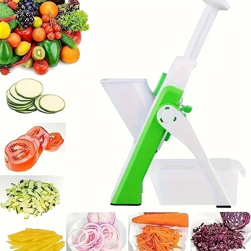 Adjustable Slicer, Vegetable Dicing, Stainless Steel Blade Kitchen Gadget, Manual Operation