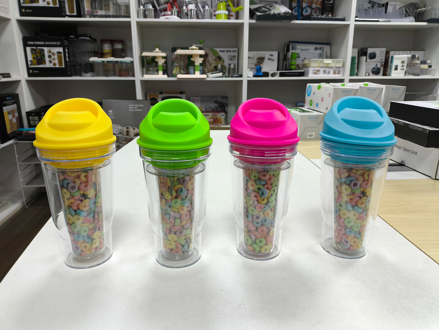 Creative Milk Tea Oatmeal Cup 2-in-1 Design, Portable Travel Cup, Convenient Water Bottle, Ideal Choice for Daily Use