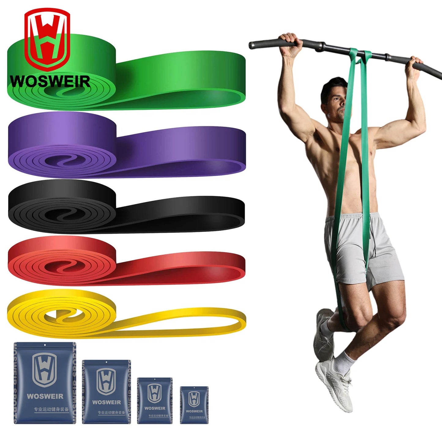 Training Gum Resistance Bands Gym Home Fitness Expander Yoga Pull Up