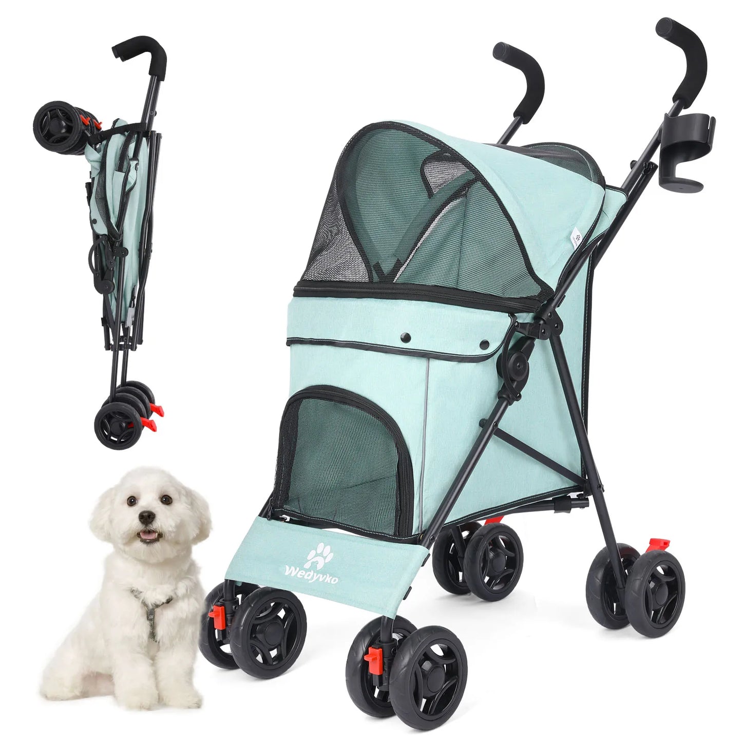 Pet Stroller Lightweight Folding Small and Medium-sized Outdoor Puppy Stroller