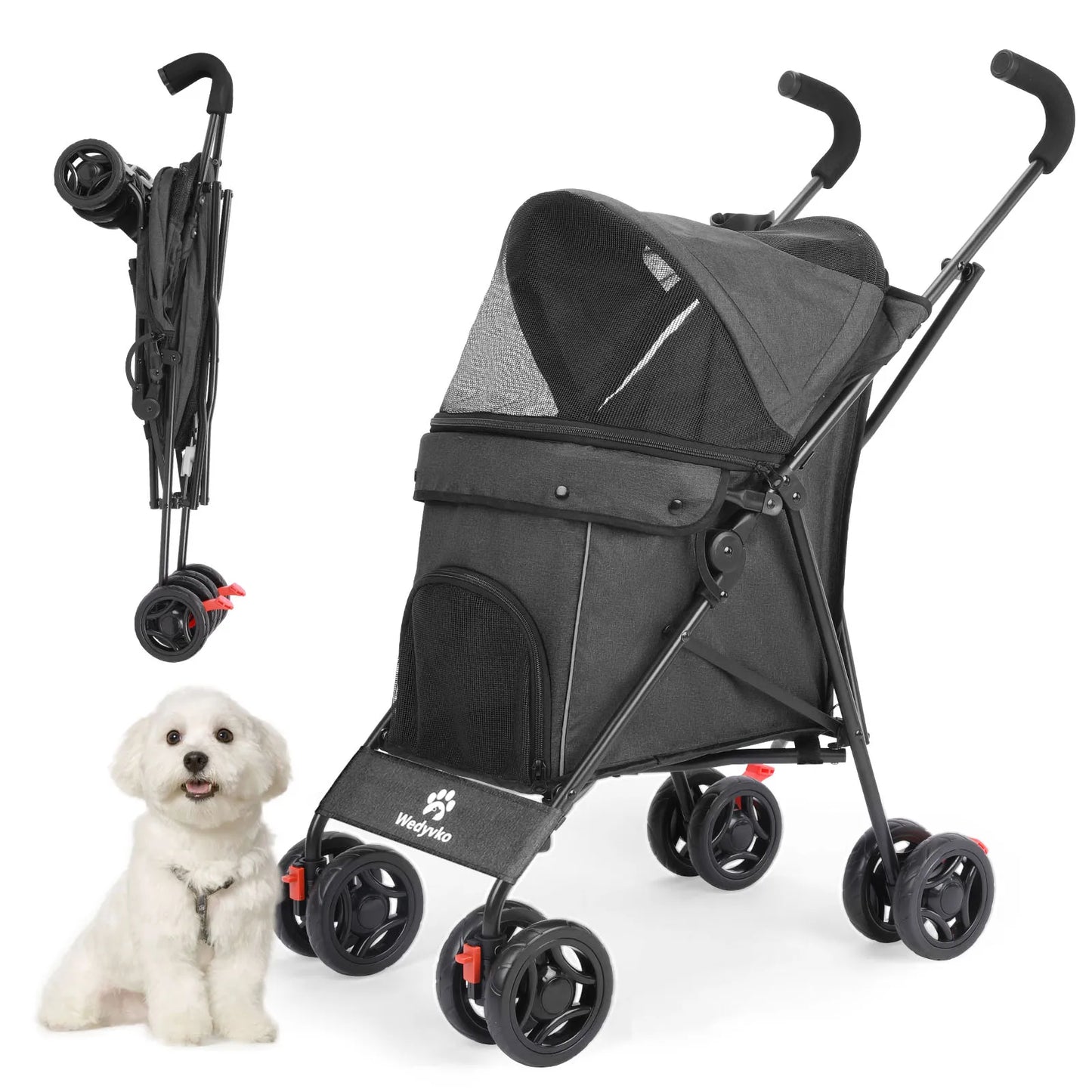 Pet Stroller Lightweight Folding Small and Medium-sized Outdoor Puppy Stroller