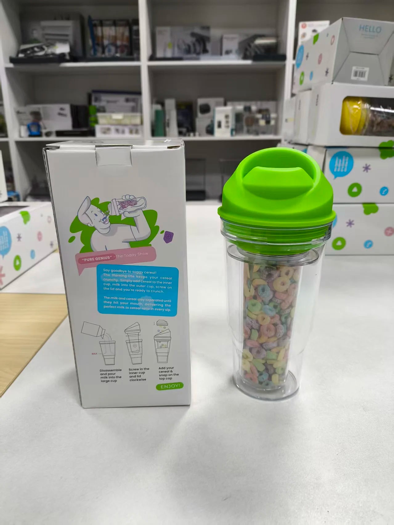 Creative Milk Tea Oatmeal Cup 2-in-1 Design, Portable Travel Cup, Convenient Water Bottle, Ideal Choice for Daily Use